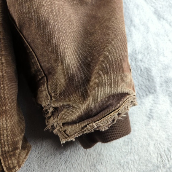 Vintage Y2K Carhartt Jacket XL Brown C61 Sandstone Sherpa Lined Coat Sunfade - Picture 15 of 16
